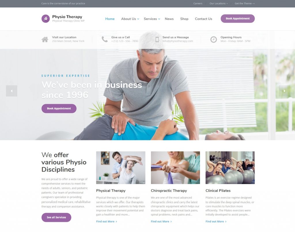 Physio Physical Therapy Medical Clinic WordPress Theme Demo-compressed