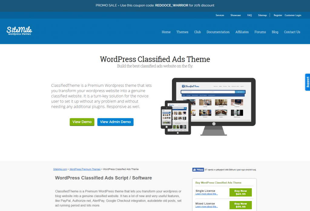 WordPress Classified Ads Theme Classified Ads Script SiteMile.com