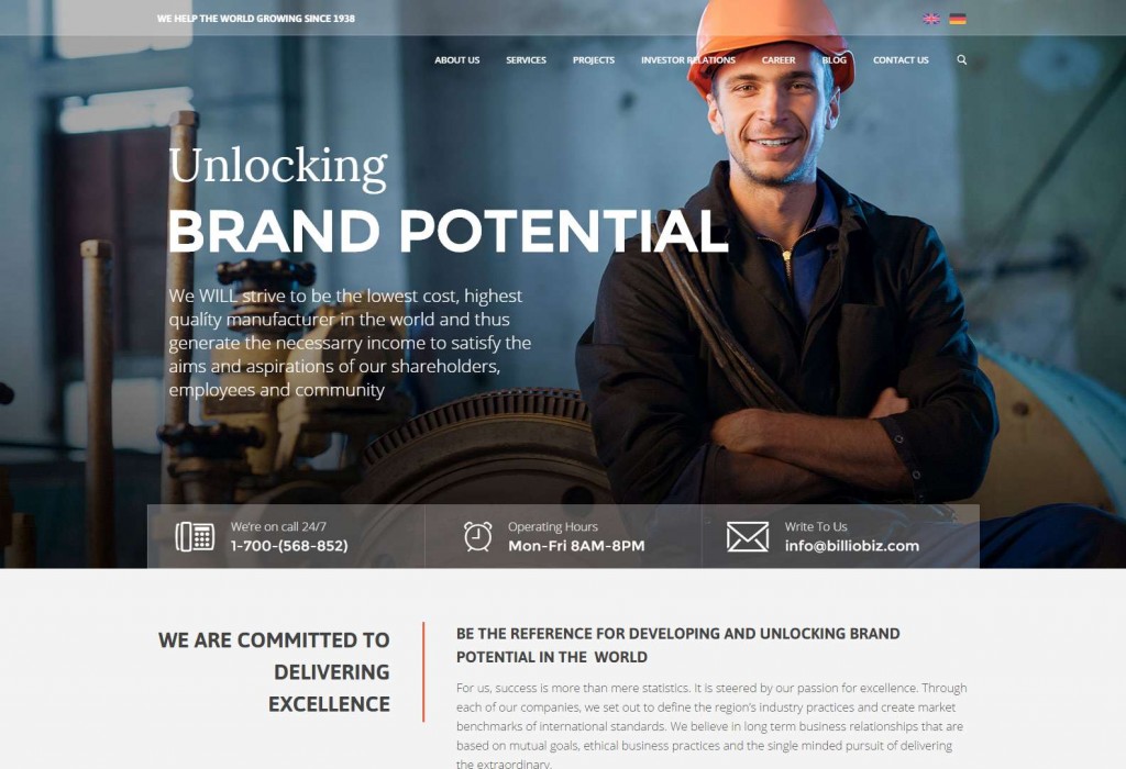 Manufacturing — Billio Mega Company WordPress Theme Mega Companies WordPress Theme site-compressed