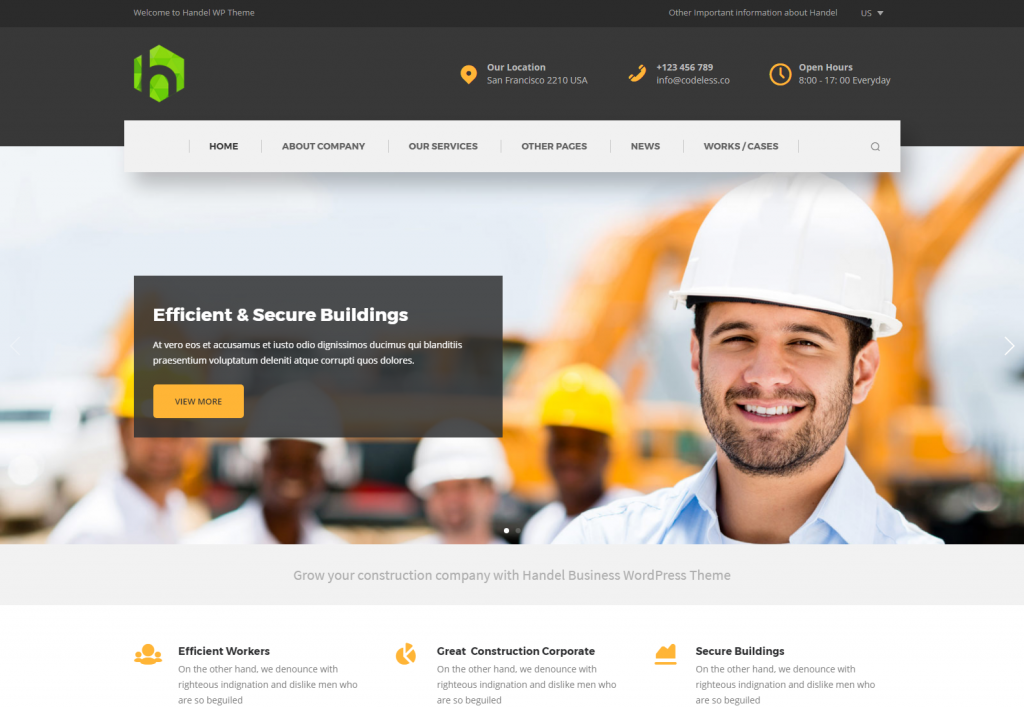 construction wordpress themes