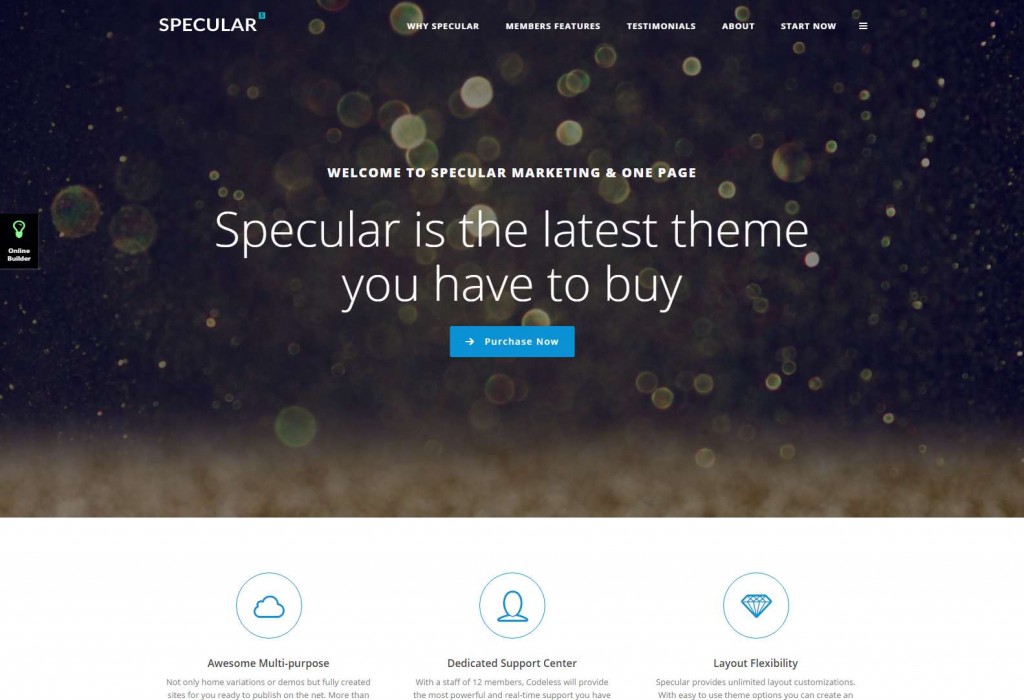 Specular: One Page WordPress Themes