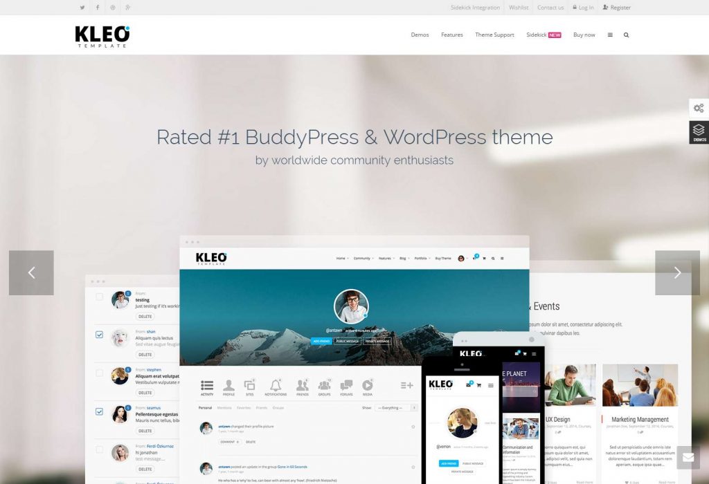 BuddyPress WordPress Premium Theme KLEO Template-compressed