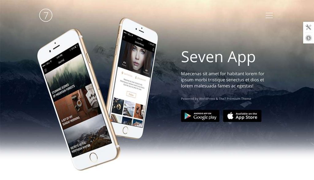 The7 App – perfect sollution for mobile app landing page-compressed