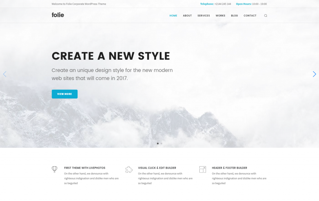 Folie – Corporate Business WP Template – Just another WordPress site