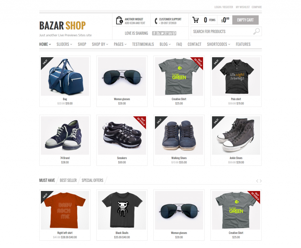 Bazar SHOP Just another Live Previews Sites site