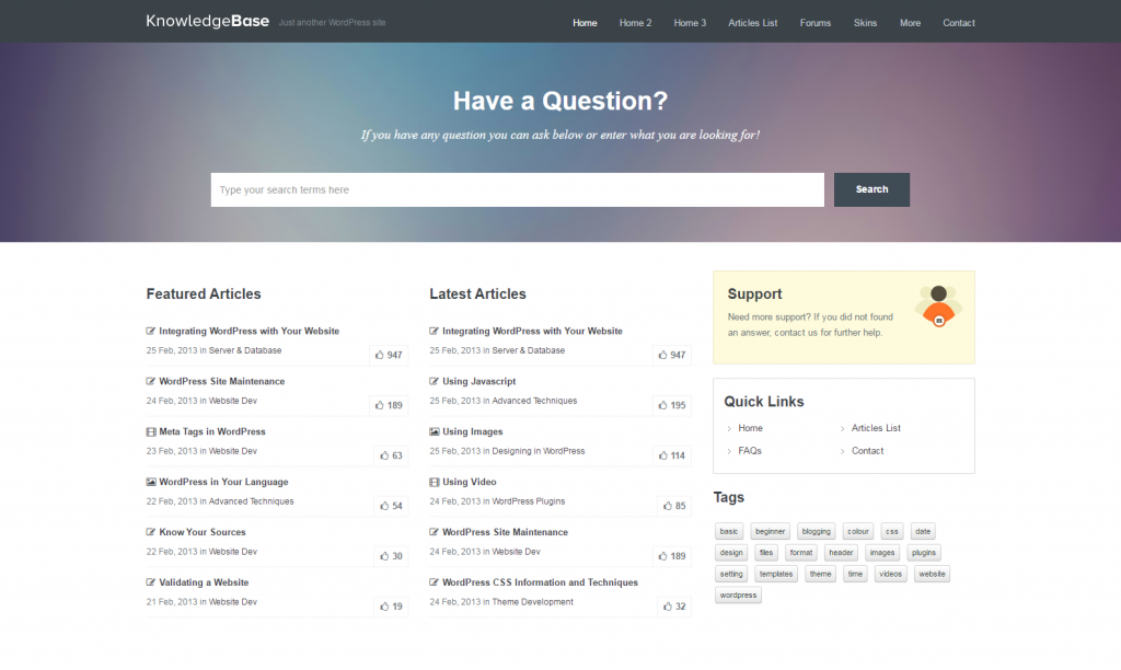 Knowledge Base Theme – Just another WordPress site
