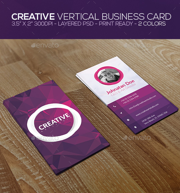 Creative Vertical Business Card by ZeusEx GraphicRiver