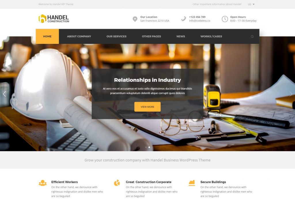 Handel Construction – Responsive Multi Purpose Business WordPress Theme – Just another WordPress site-compressed