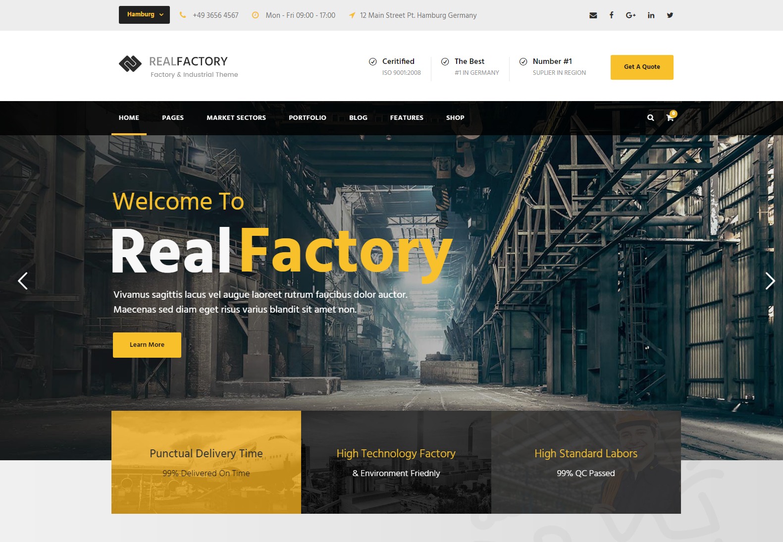 Site factory. WORDPRESS Themes. Industrial wp Theme. Industrial web Design. Factory real.