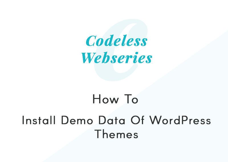 How to Import Demo Data in WordPress