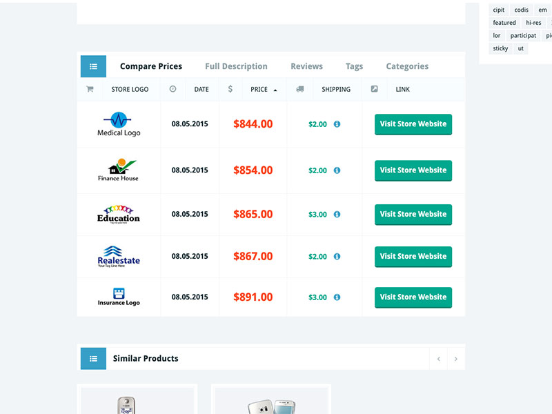 Price Compare List 