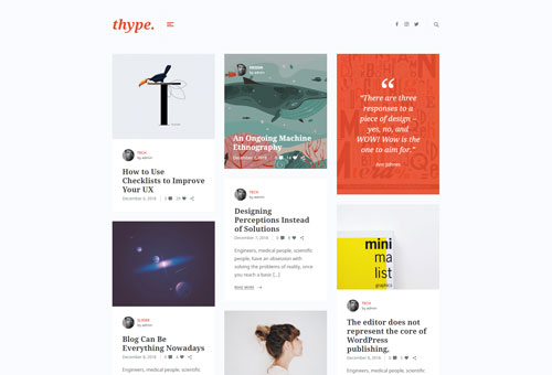 Thype Masonry WordPress Theme