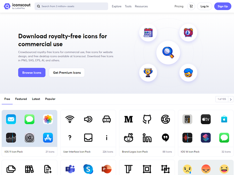 Free Contemporary Icons For Websites Codeless