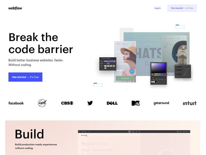 codeless homepage builder