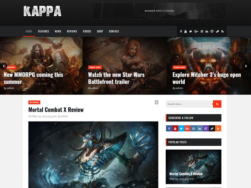 Esport X Gaming - WordPress theme