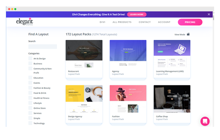 Divi Page templates