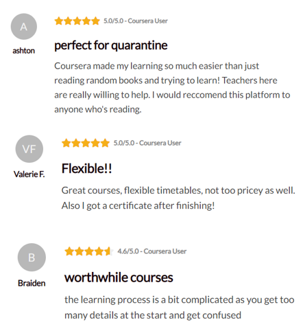 coursera reviews