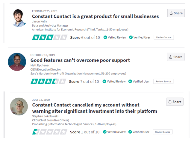 Trustpilot Constant Contact