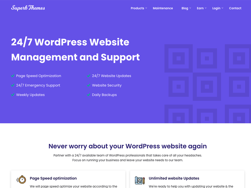 superbthemes maintenance & support