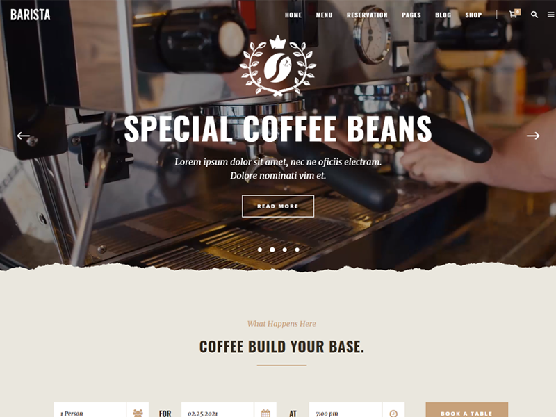 Barista: Coffee WordPress theme