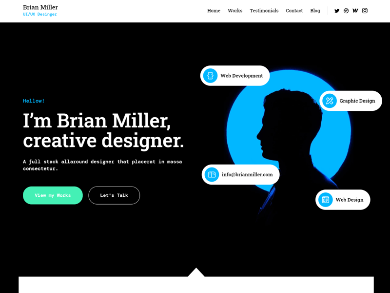 Best Webflow Templates: Brian Miller webflow theme