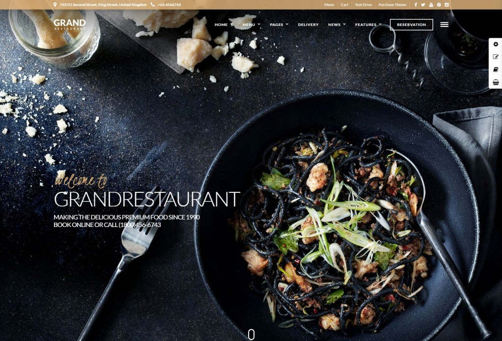 Grand-Restaurant wordpress themes for restaurants