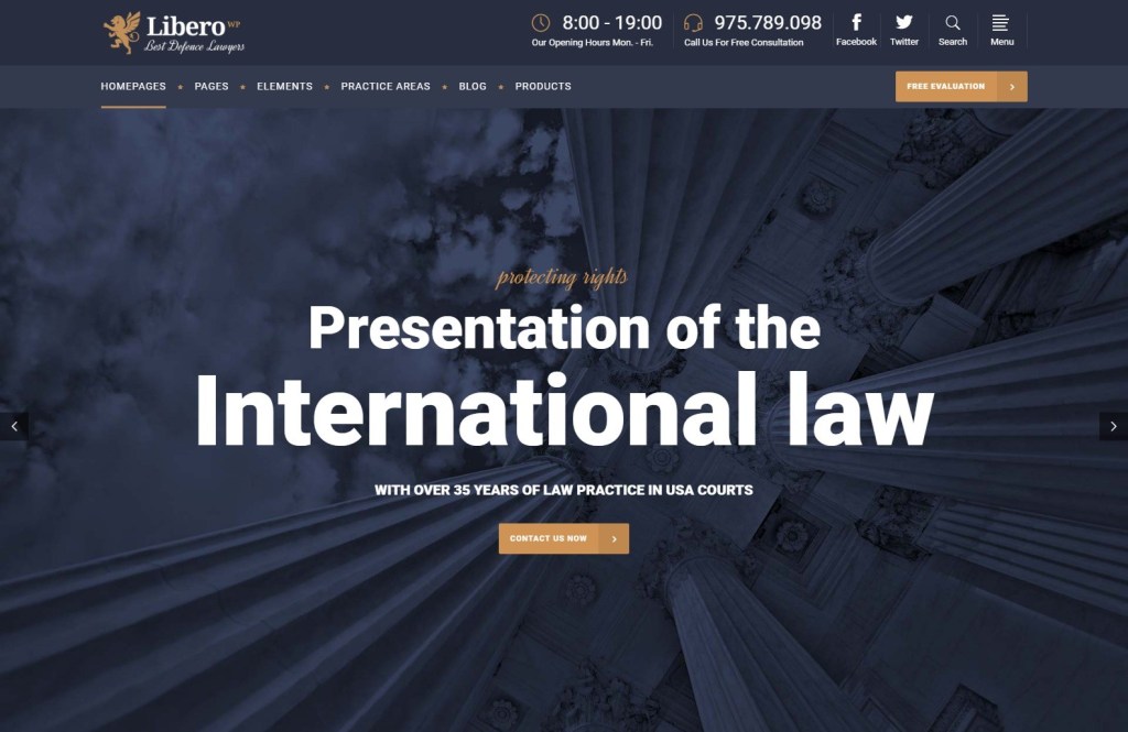 Libero law firm wordpress theme