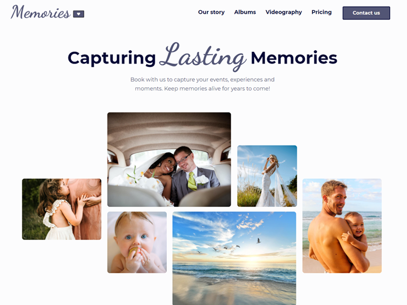 Memories Webflow template