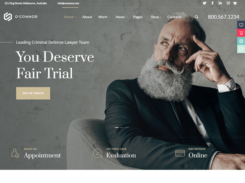 Oconnor wordpress themes for lawyers