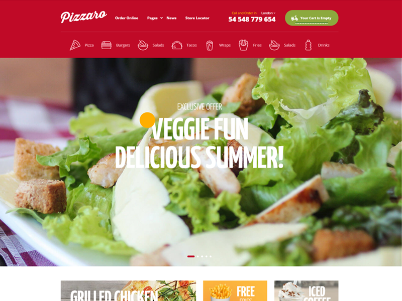 Pizzaro: Fast Food WordPress Themes