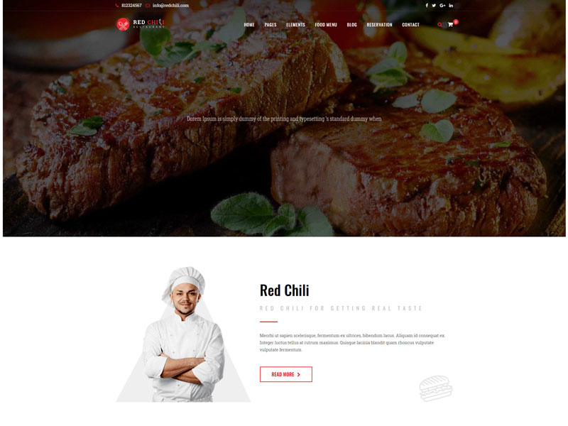 RedChili restaurant wordpress themes