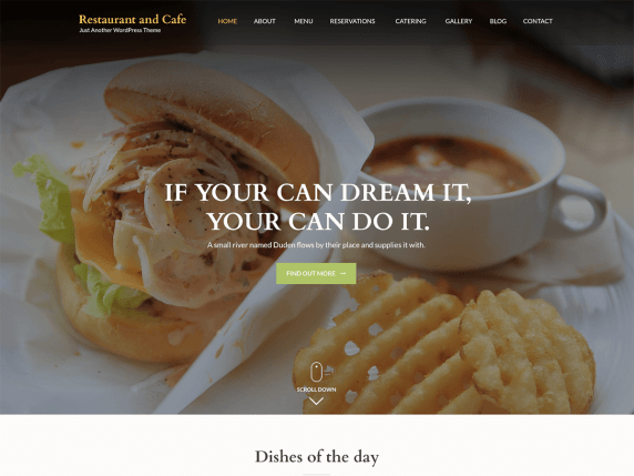 Restaurant & cafe WordPress themes