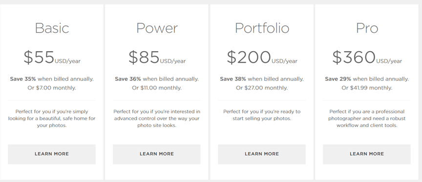 Smugmug Pricing