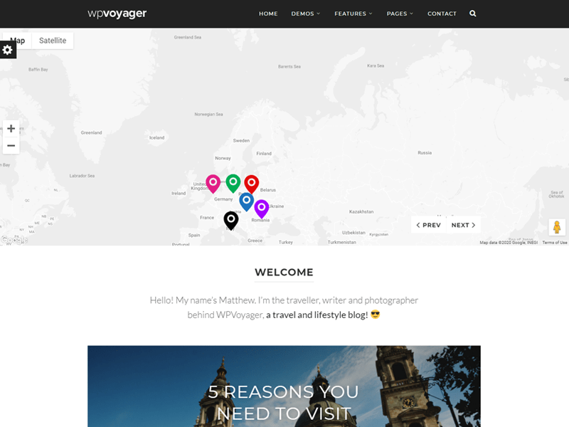 WPVoyager travel blog wordpress theme