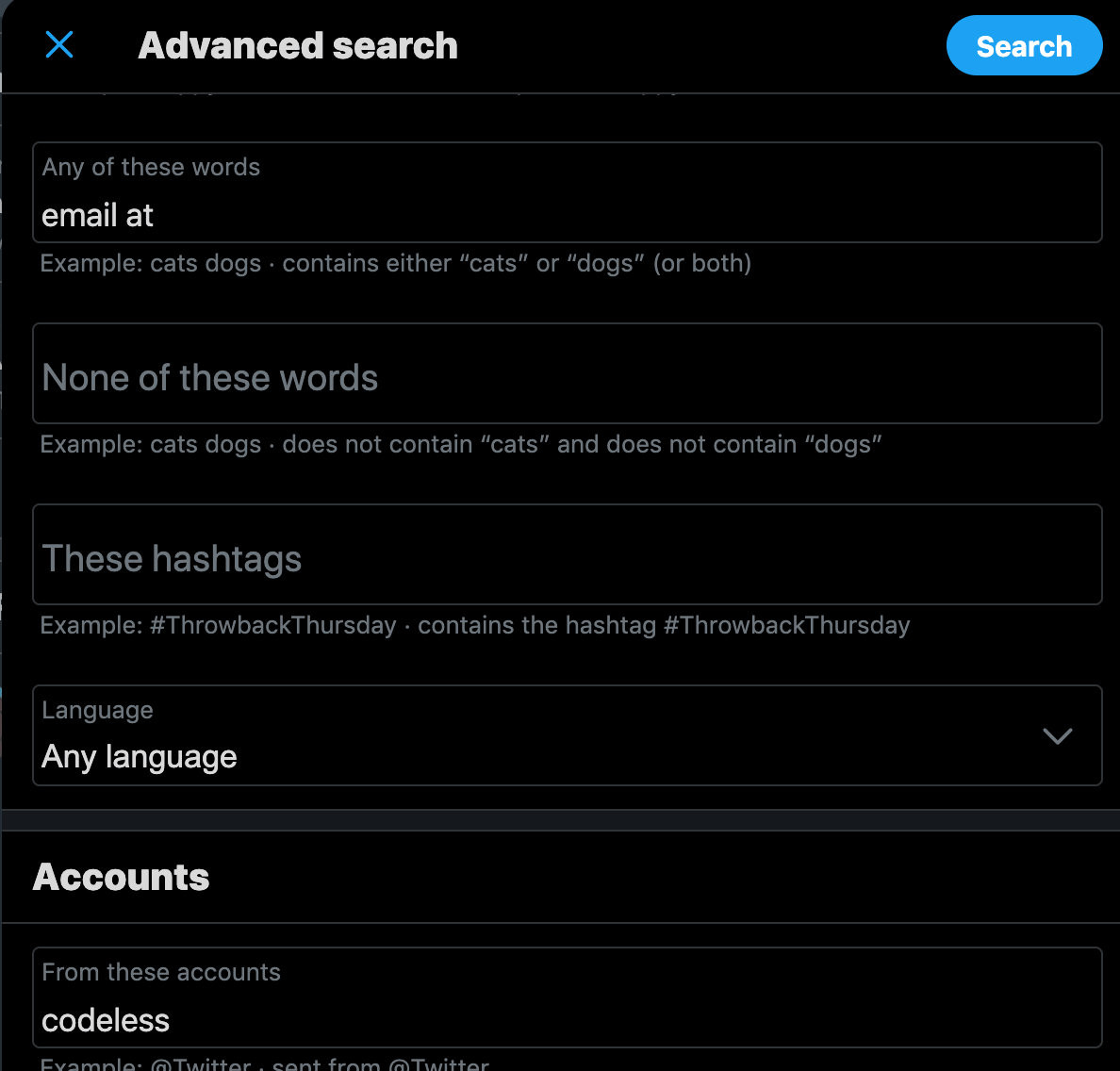 twitter advanced search