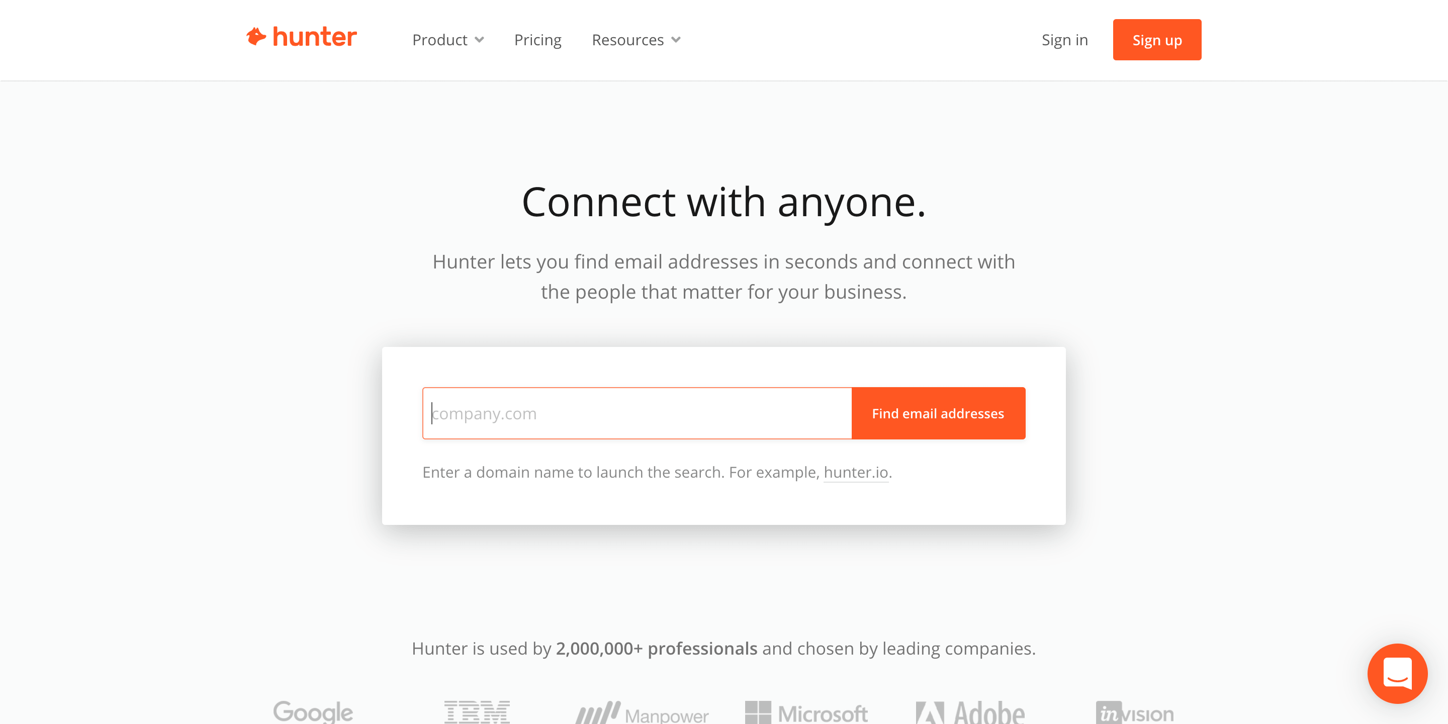 Hunter.io email finder