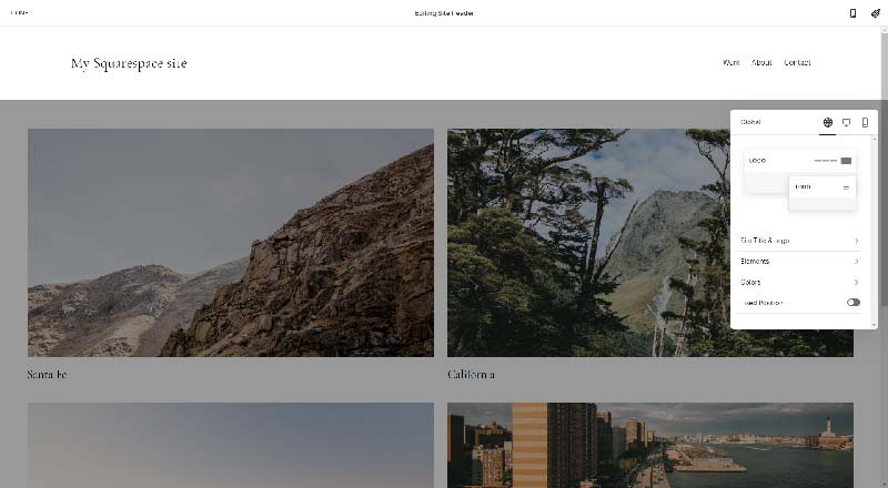 Squarespace page builder