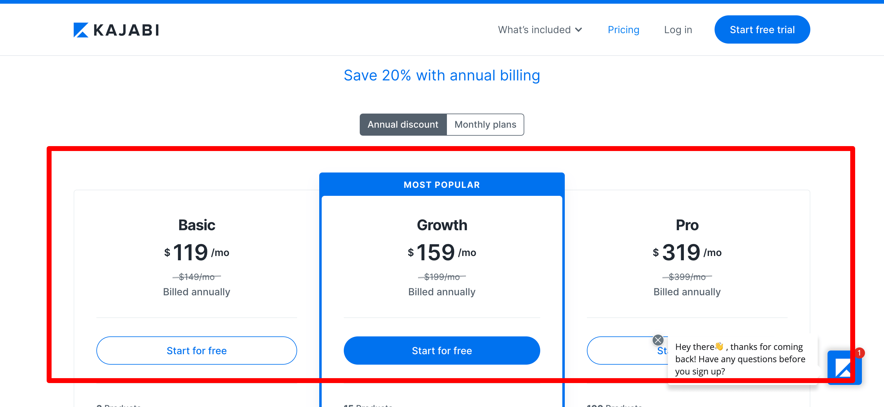 Kajabi pricing plans