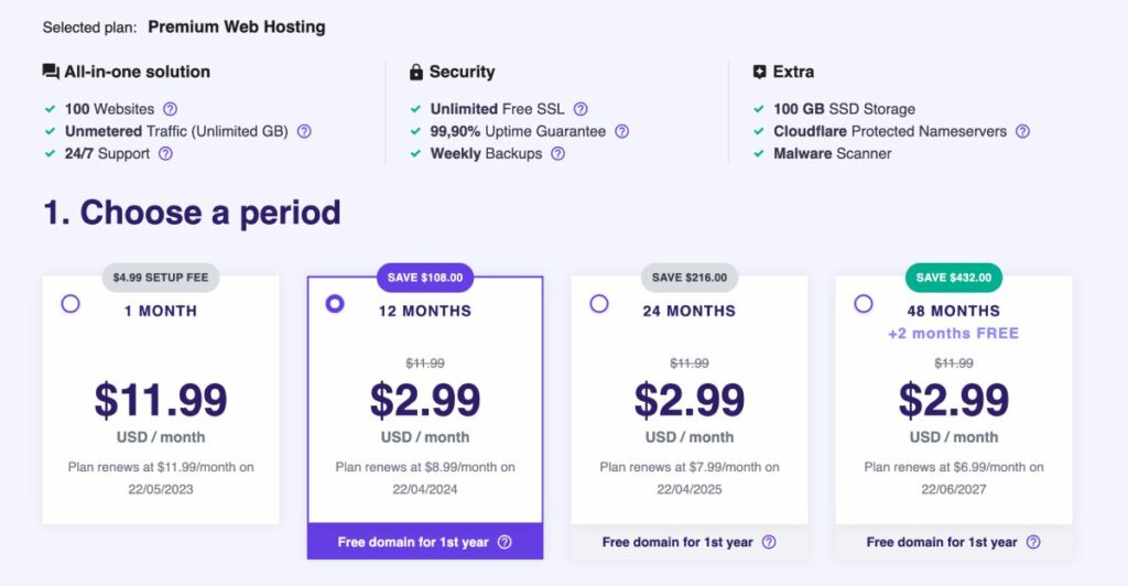 hostinger pricing