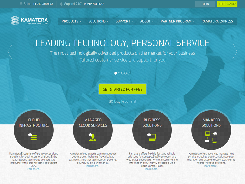 kamatera homepage screenshot