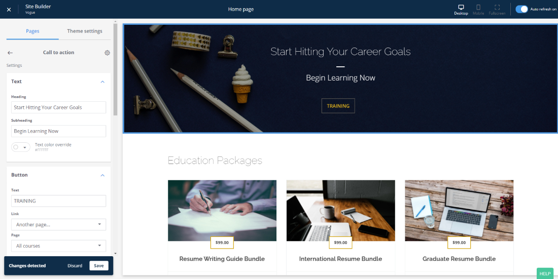 Thinkific Site Builder