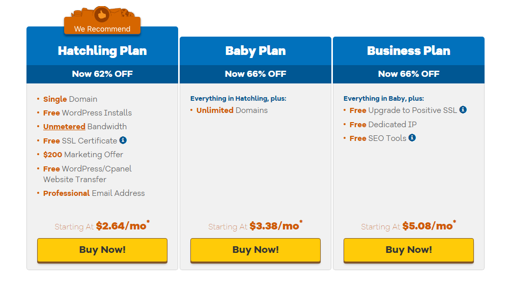 hostgator pricing