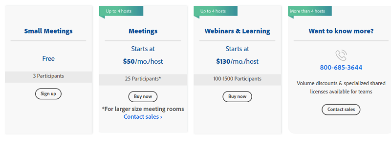 Adobe Connect Pricing