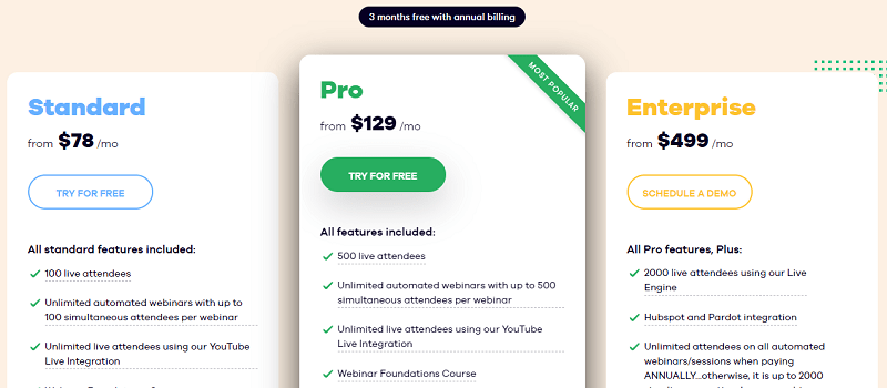 EasyWebinar Pricing