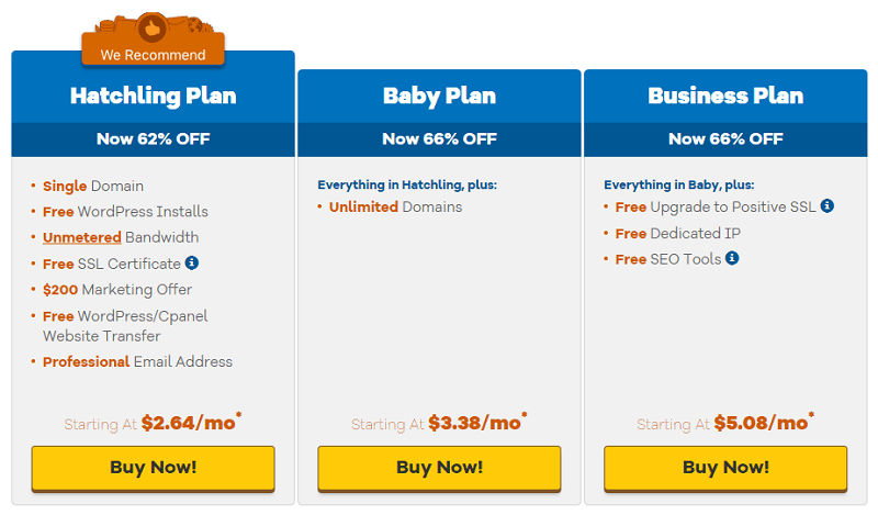 HostGator WordPress Pricing