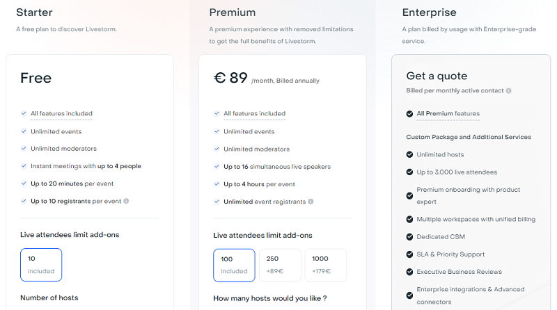 Livestorm Pricing