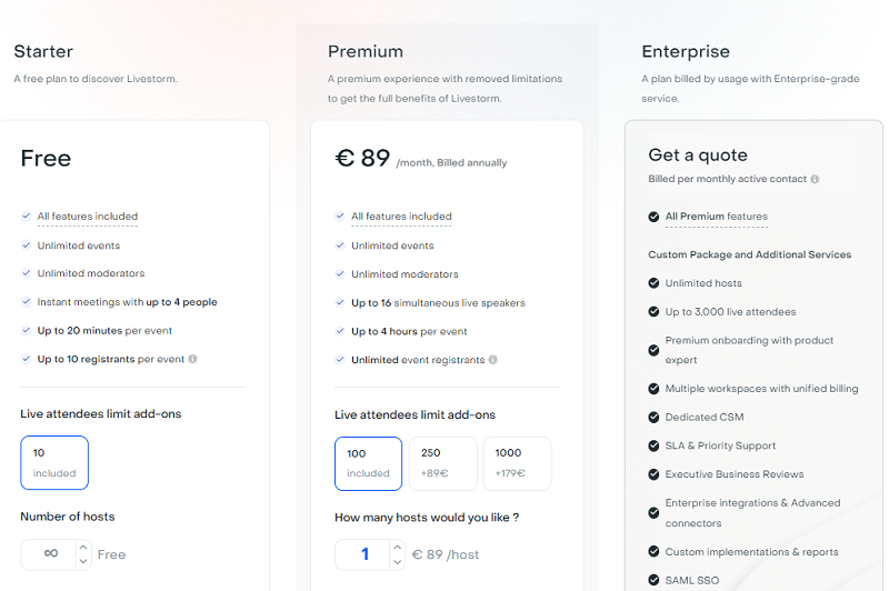 Livestorm Pricing