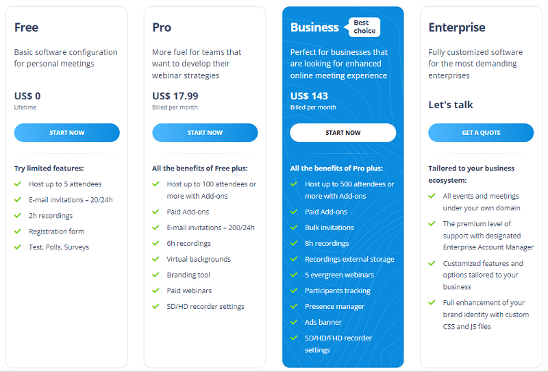 LiveWebinar Pricing