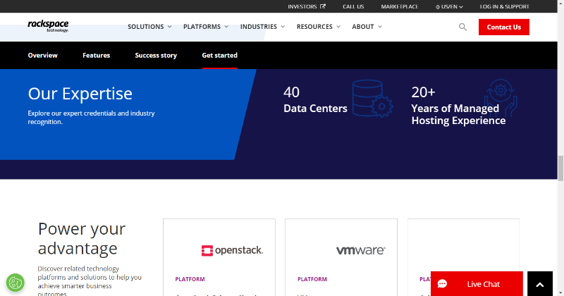 rackspace homepage