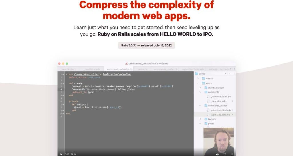 ruby on rails screenshot